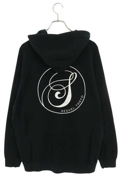 SEQUEL 23AW Print Zip Up Hoodie Black Size XL