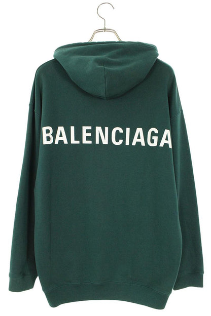 Balenciaga Logo Print Hoodie Green Size S