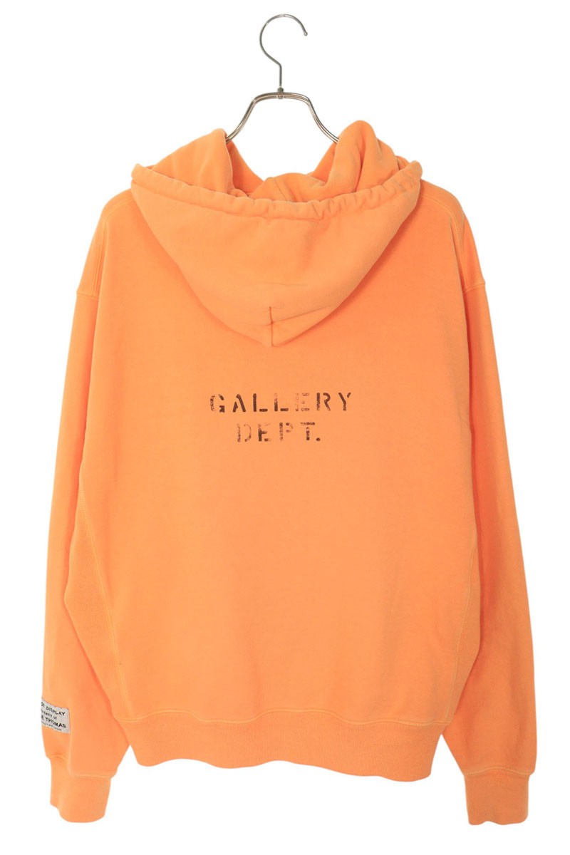 Gallery Dept. Logo Pullover Hoodie Orange Size L