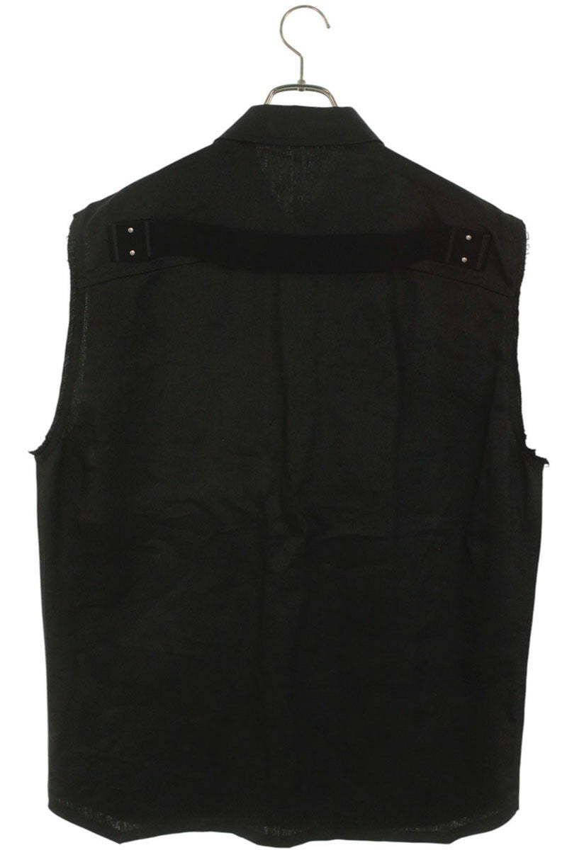 Vintage Rick Owens Tops - Rick Owens Jumbo Outer Sleeveless Shirt Linen Black Size 46 - Authentic Archive