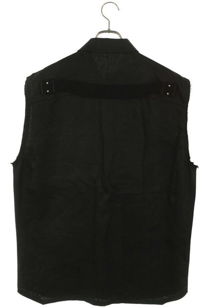 Vintage Rick Owens Tops - Rick Owens Jumbo Outer Sleeveless Shirt Linen Black Size 46 - Authentic Archive