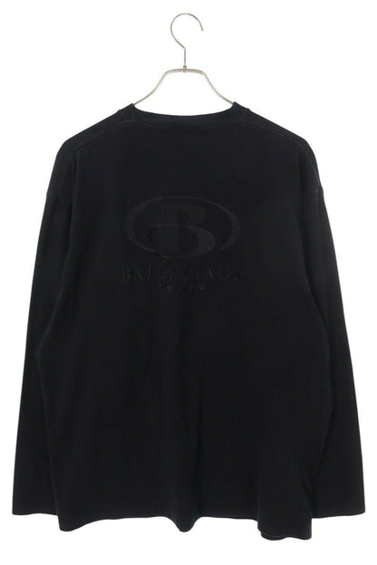 Balenciaga Logo Embroidered Long Sleeve T-Shirt Black Size 1