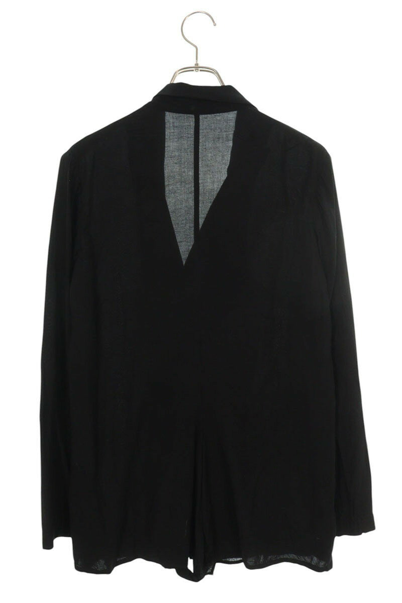 Yohji Yamamoto No Collar Long Sleeve Shirt Black Size M