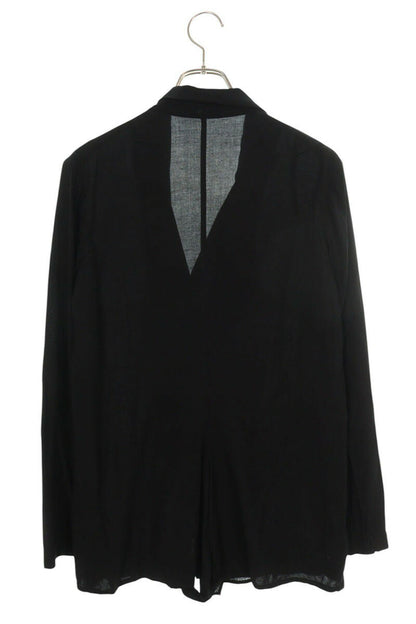 Yohji Yamamoto No Collar Long Sleeve Shirt Black Size M