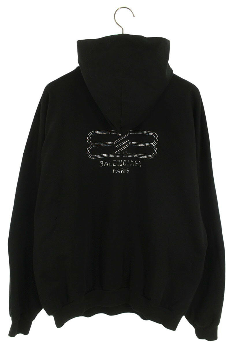 Balenciaga Rhinestone Logo Hoodie Black Size 1