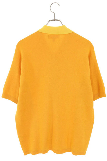 Supreme 23AW Piping Zip Up Polo Zip Up Short Sleeve Polo Shirt Yellow Size M
