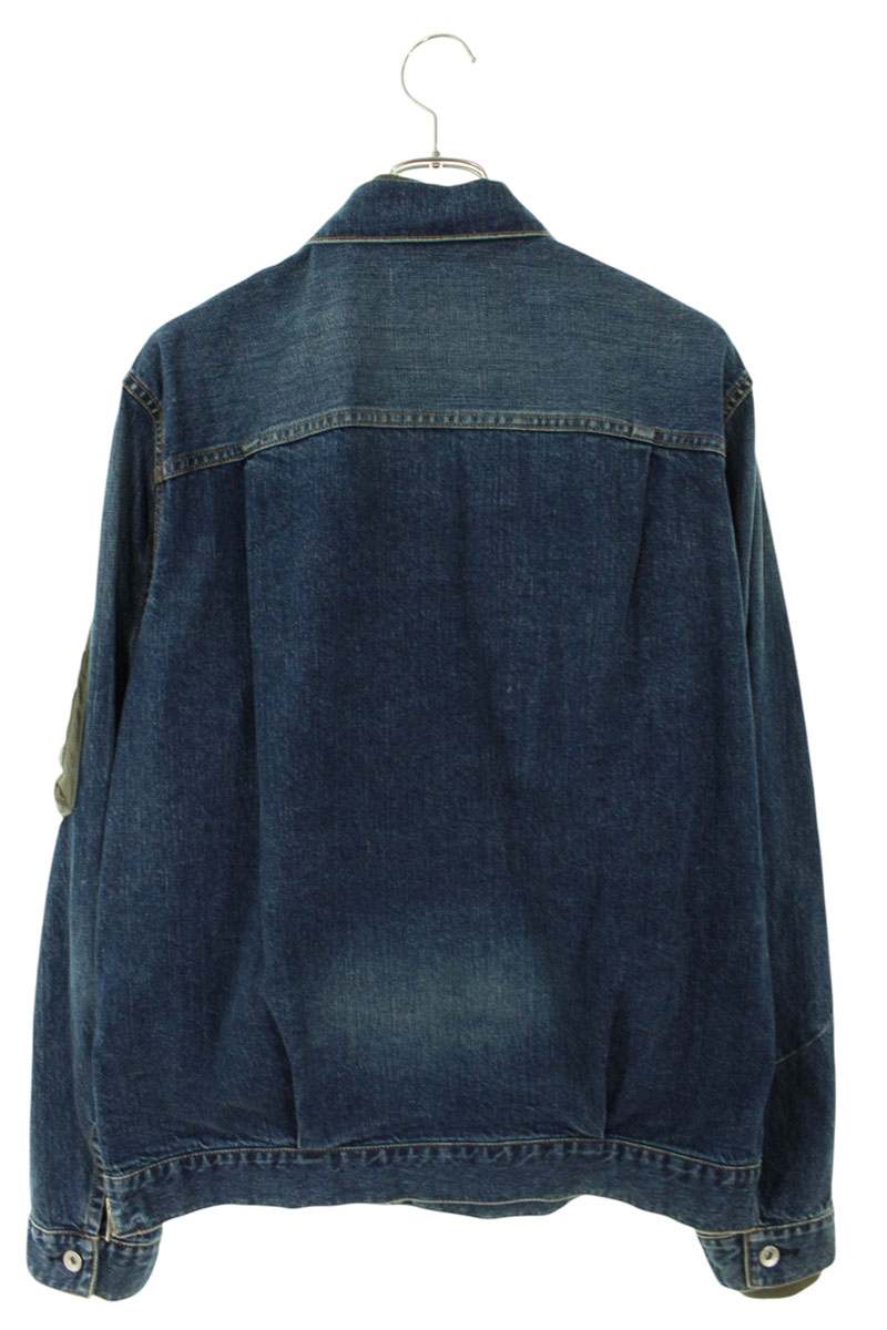 Sacai 21SS Zip Up MA-1 Denim Blouson Blue x Green Size L