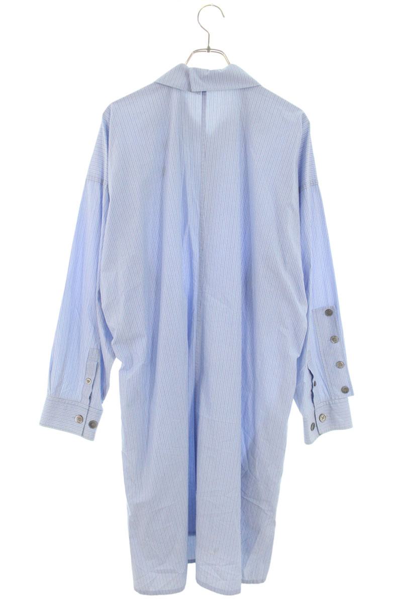 Vintage Yohji Yamamoto Tops - Yohji Yamamoto Pour Homme 17AW You Snitch Print Stripe L/S Blue XS - Authentic Archive