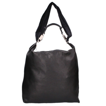 Rick Owens Leather Shoulder Bag Black x Silver