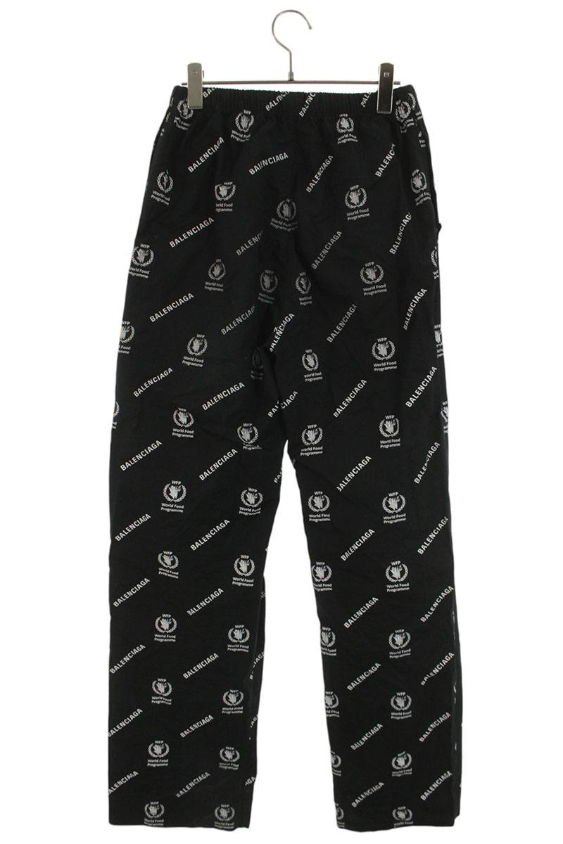 Balenciaga Logo All-Over Print Long Pants Black Size 42