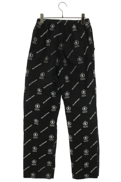 Balenciaga Logo All-Over Print Long Pants Black Size 42