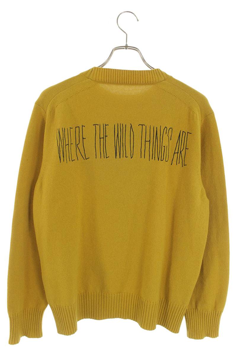 Sacai 25AW WHERE THE WILD THINGS ARE Wool Knit Pullover Sweater Yellow Size S