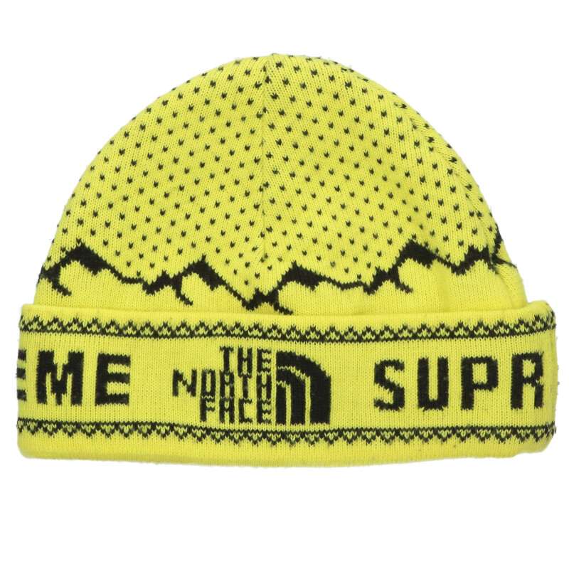 Supreme x The North Face 18AW Beanie Yellow Size ONE