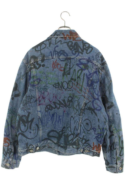 Vetements All-Over Print Denim Jacket Blue x Black Size M