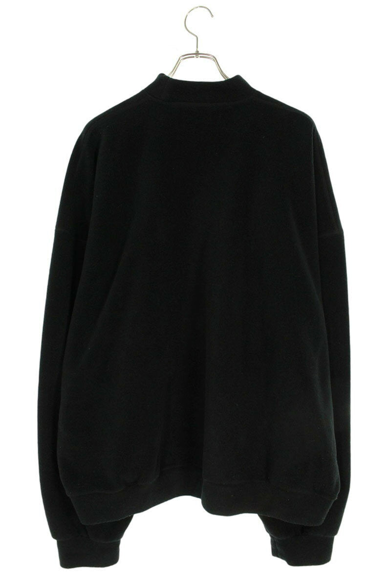 Balenciaga 23AW logo embroidery Fleece Sweatshirt Black Size XXS