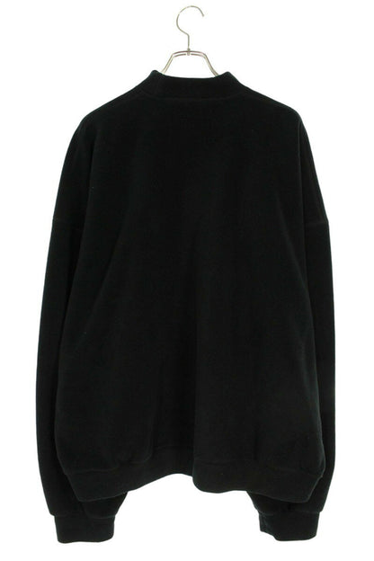 Balenciaga 23AW logo embroidery Fleece Sweatshirt Black Size XXS