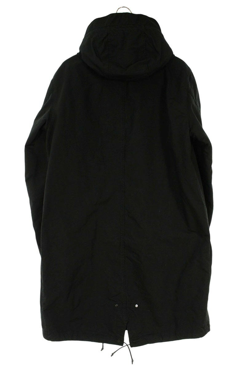 STONEISLAND Wool Lined Mouton Hooded Coat Black Size M