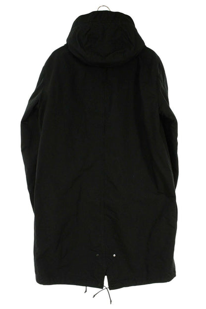 STONEISLAND Wool Lined Mouton Hooded Coat Black Size M