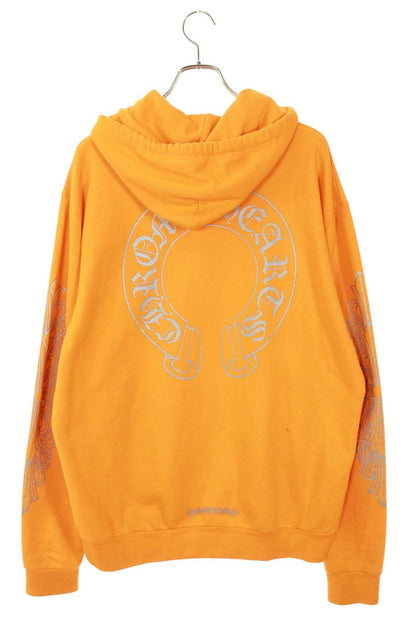 Chrome Hearts SWTSHRT PLVR Horseshoe Print Hoodie Orange x Silver Size M
