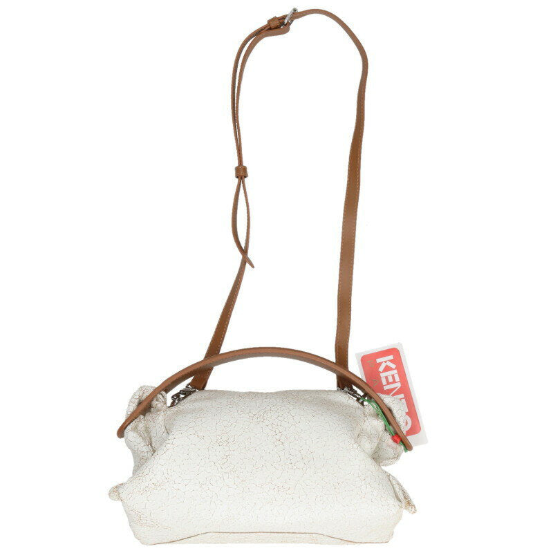 Kenzo Leather TWO WAY Handbag White x Brown One Size