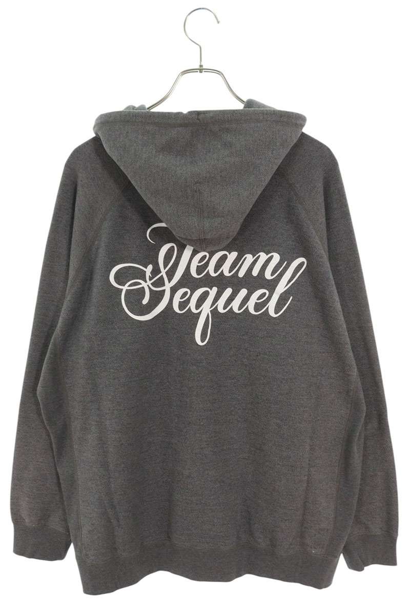 SEQUEL 24SS Print Zip Up Hoodie Gray Size XL