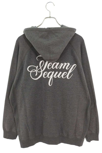 SEQUEL 24SS Print Zip Up Hoodie Gray Size XL