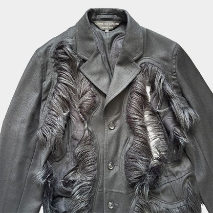 COMME DES GARCONS HOMME PLUS 23AW Fur Chester Coat Black Size S