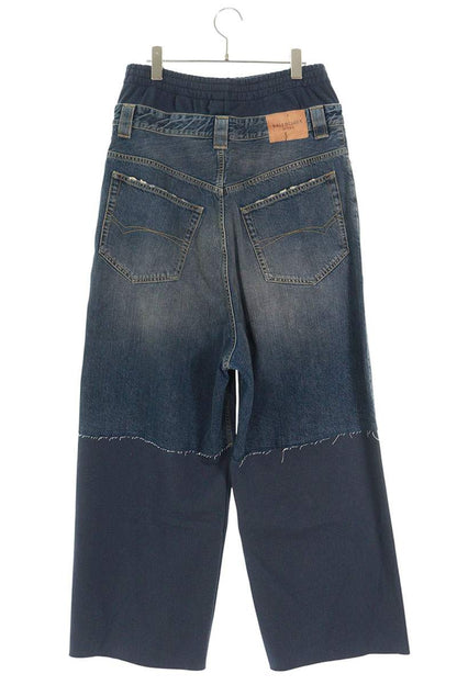 BALENCIAGA 25AW Logo Layered Baggy Denim Pants Multi Size 30