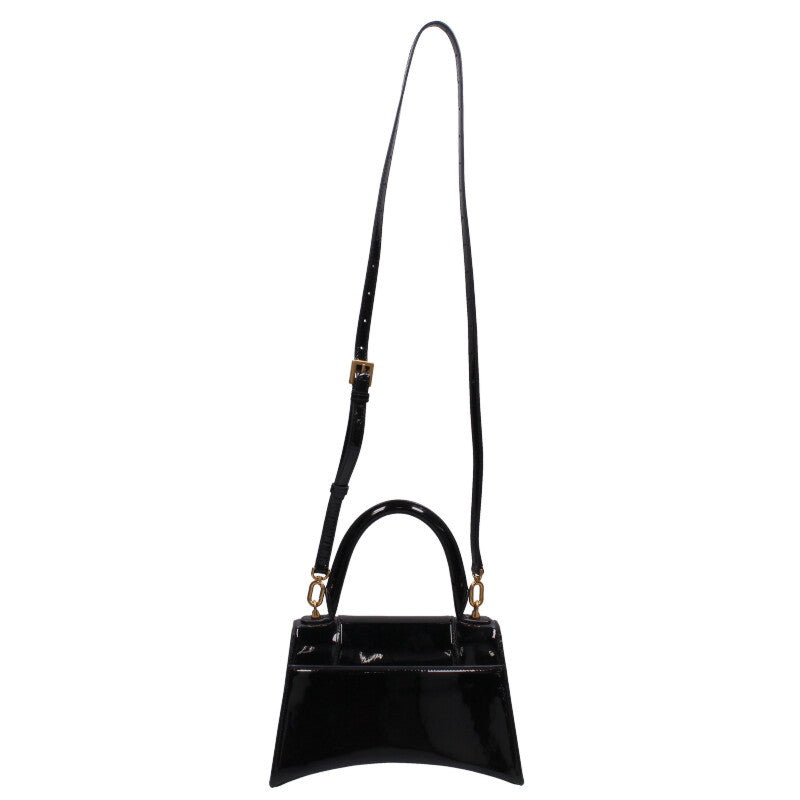 Balenciaga Leather Shoulder Bag Black x Gold