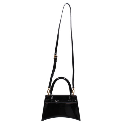 Balenciaga Leather Shoulder Bag Black x Gold