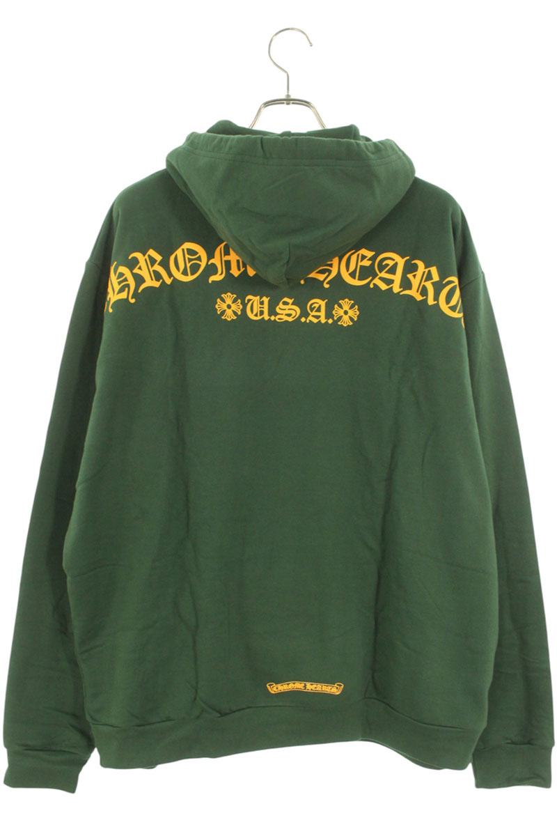Chrome Hearts SWTSHRT PLV Logo Hoodie Green x Yellow Size L