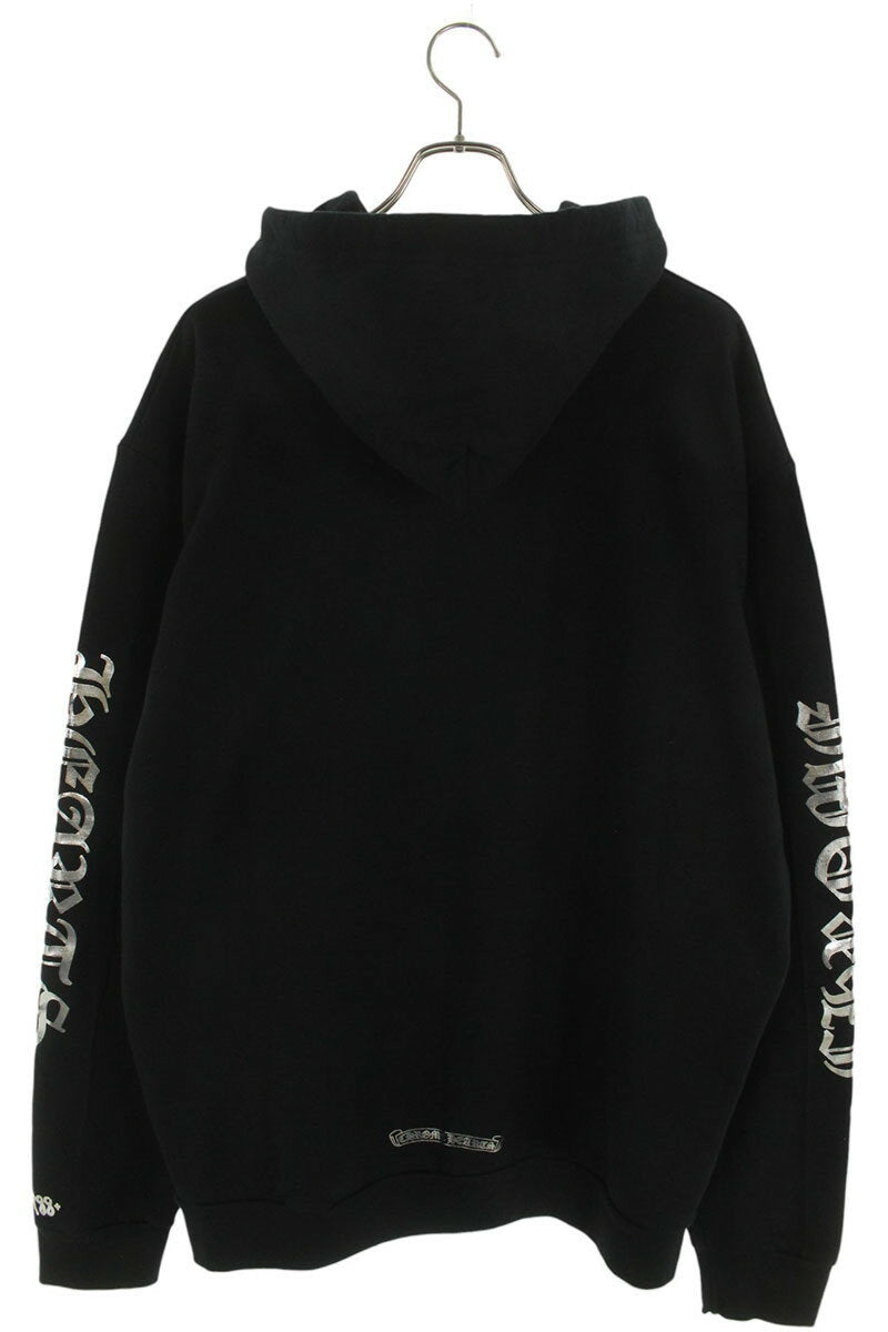 Chrome Hearts SWTSHRT PLVR Logo Print Pullover Hoodie Black x Silver Size XL
