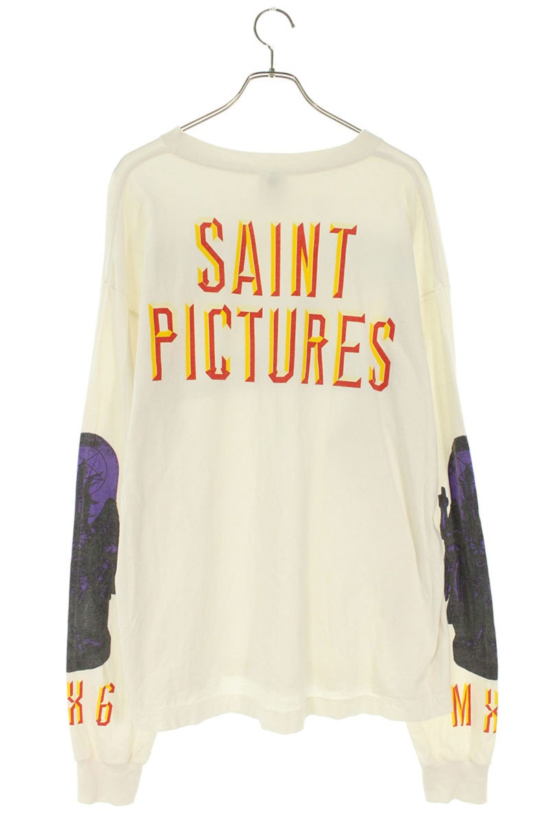 Saint Michael 24AW PICTURES Print Long Sleeve T-Shirt White Size XL