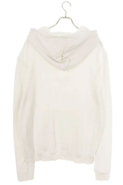 Saint Laurent Paris Logo Print Pullover Hoodie White Size L