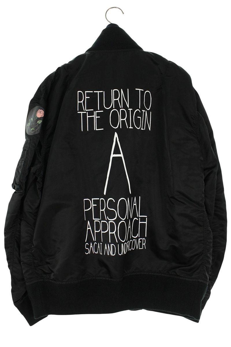 Undercover x Sacai 20SS Logo Print MA-1 Blouson Black Size 3