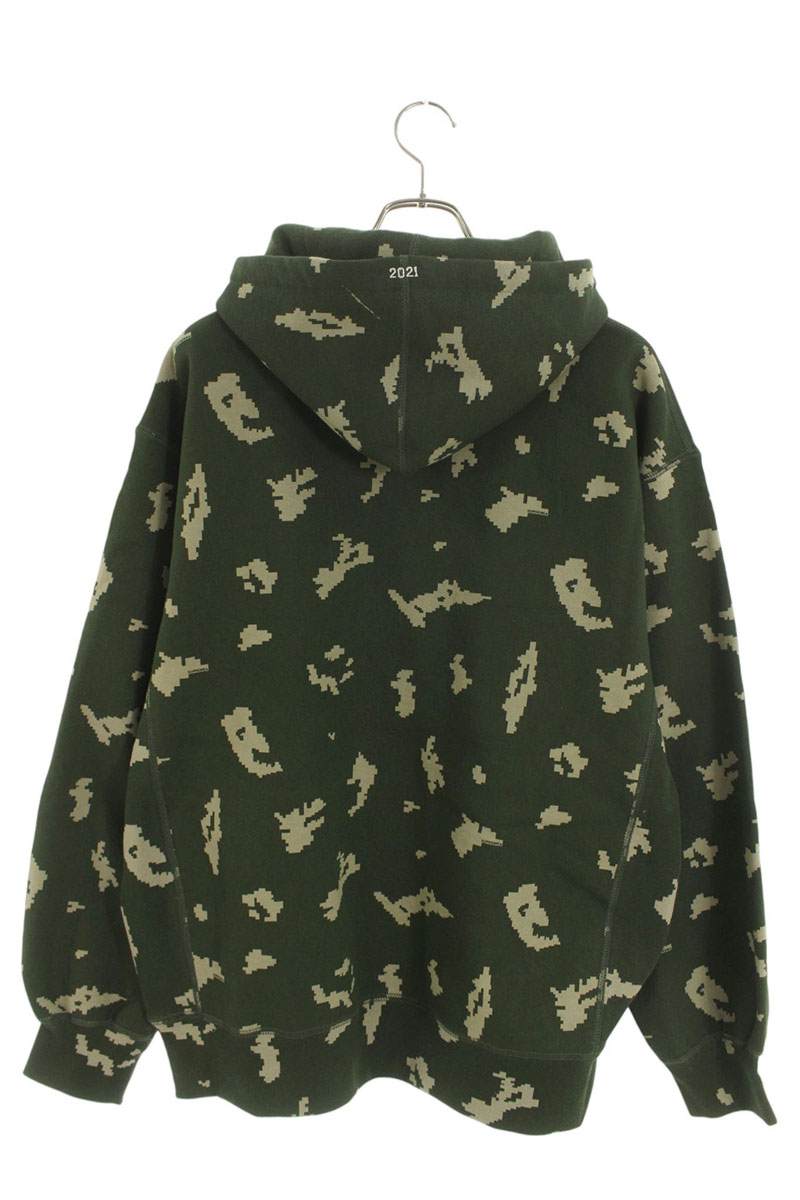 Supreme 21AW Box Logo Hooded Sweatshirt Green x White Size L