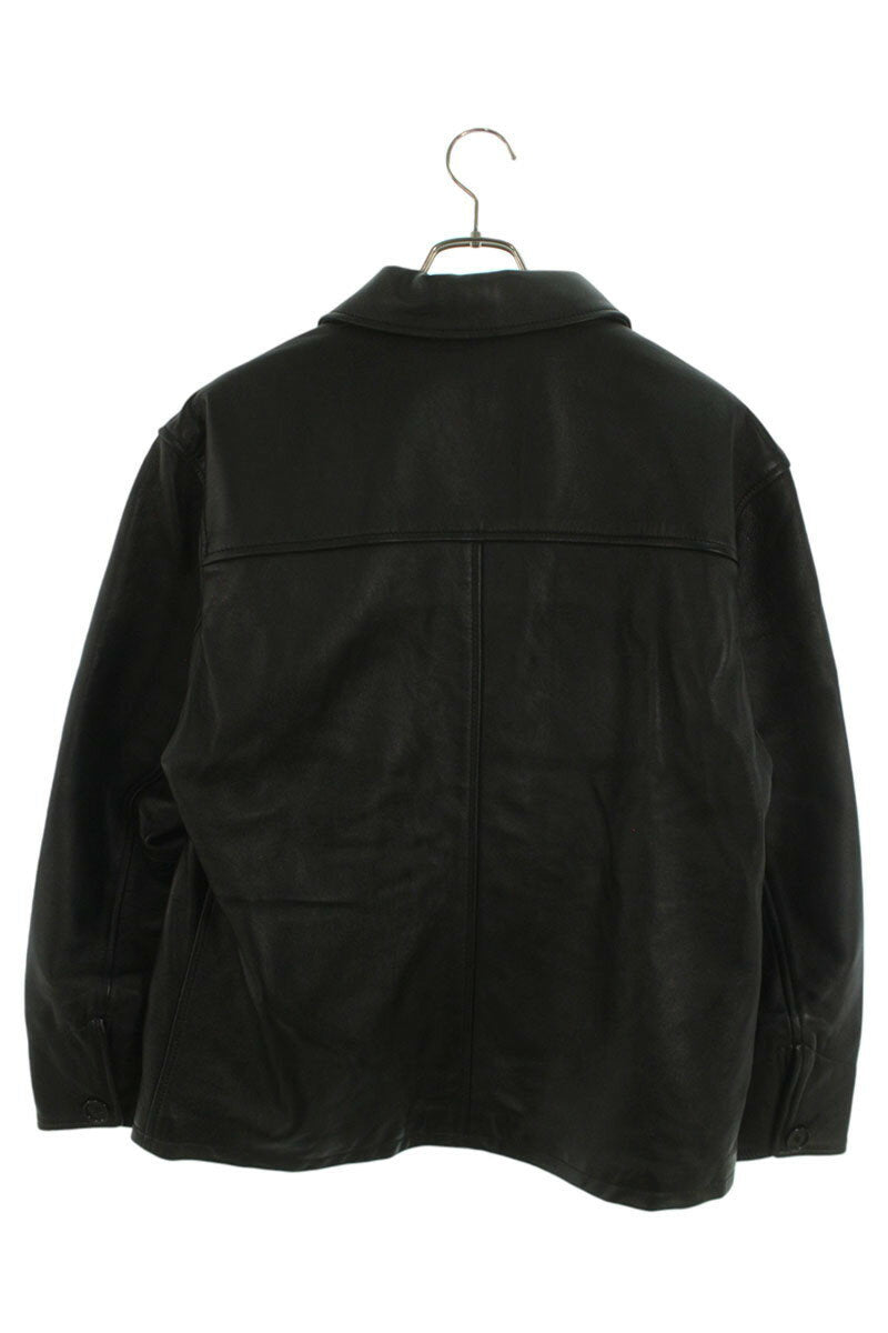 Supreme x Schott 25SS Leather Car Coat leopard Jacket Black Size S