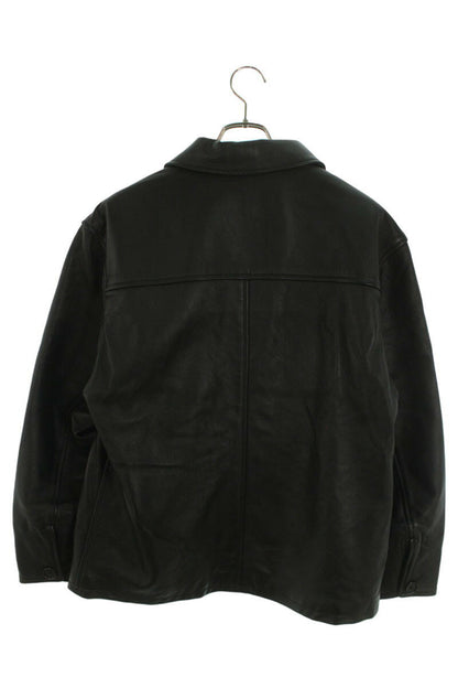 Supreme x Schott 25SS Leather Car Coat leopard Jacket Black Size S