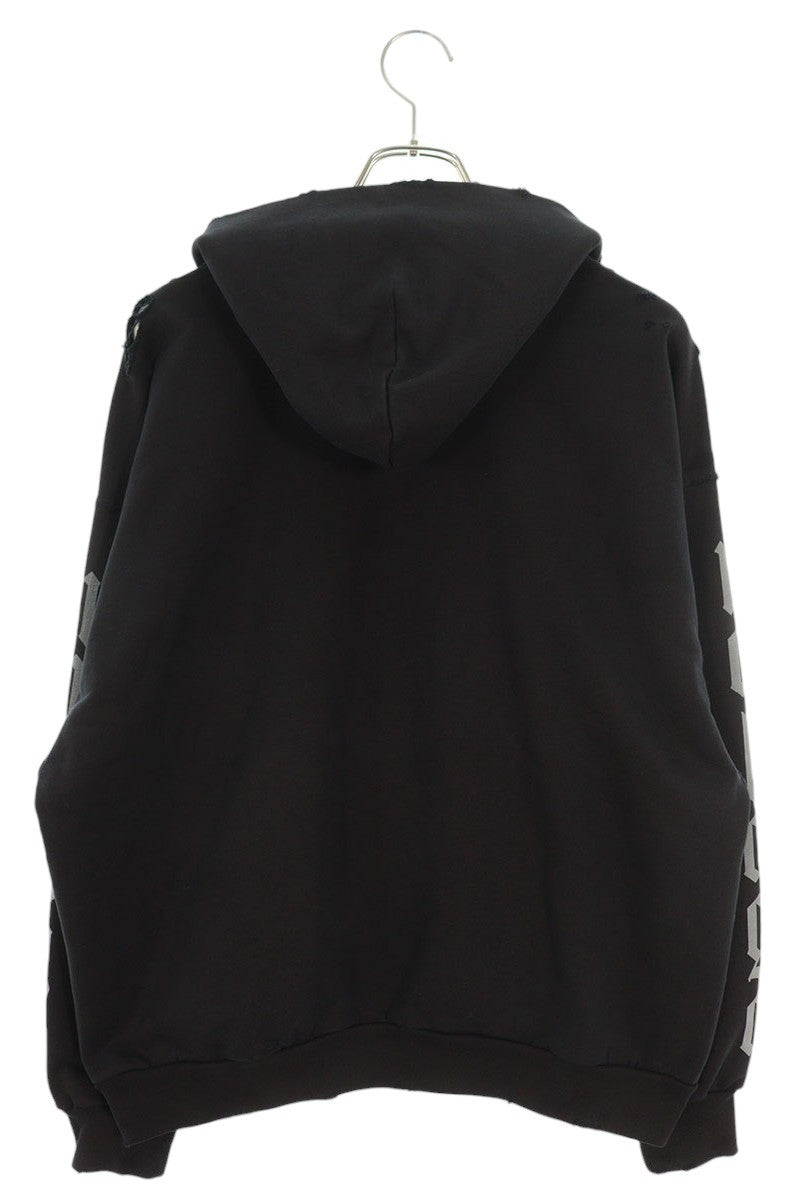 Balenciaga 24SS Nologo Print Pullover Hoodie Black Size XS
