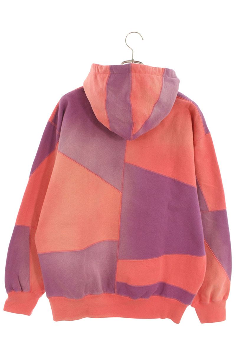 Supreme 20AW Patchwork Hooded Sweatshirt Pink x Purple Size L