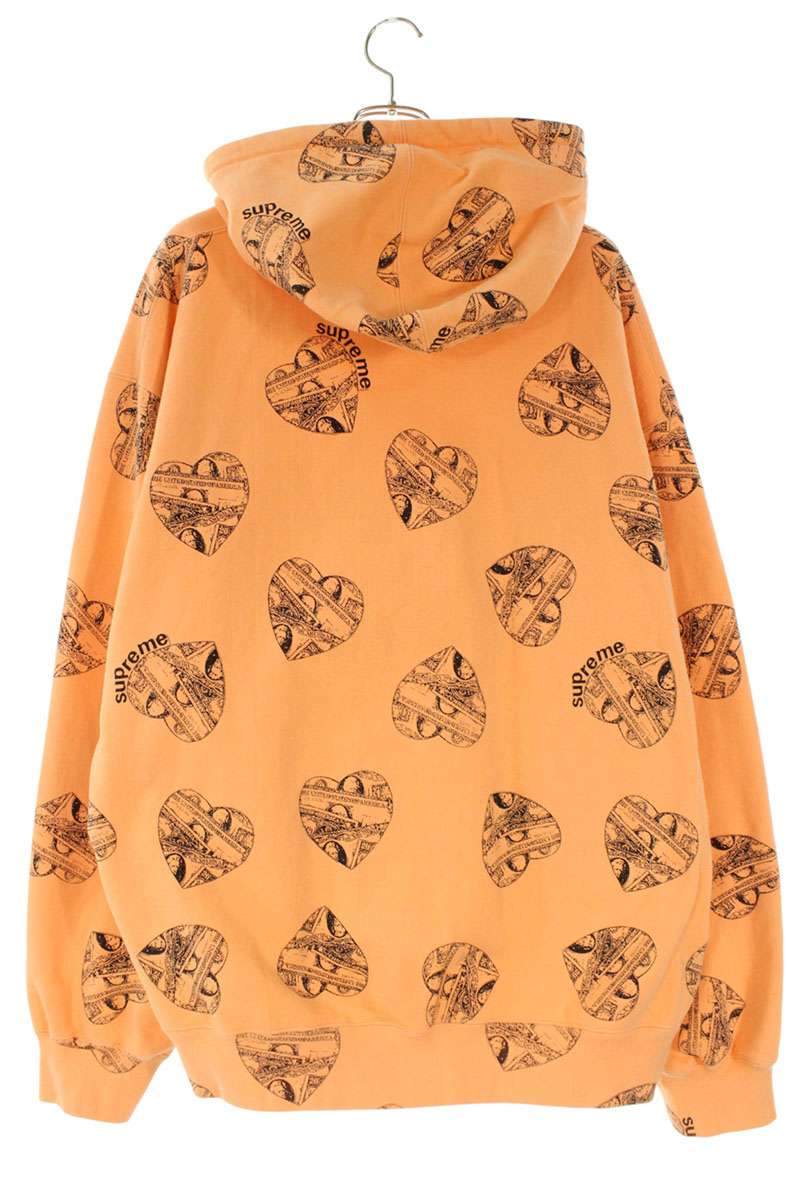 Supreme 24AW Love Cash Hooded Sweatshirt Orange Size XXL