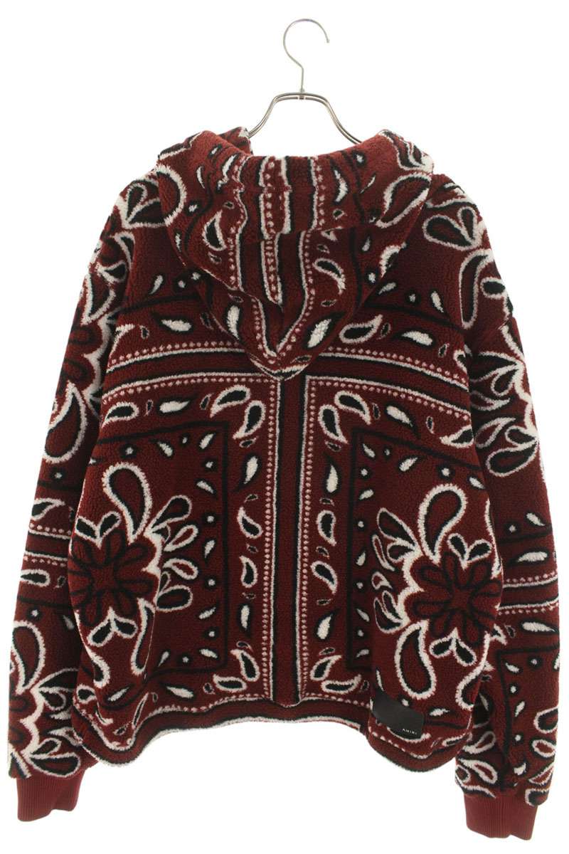 Amiri All-Over Print Fleece Pullover Hoodie Red Size L