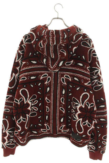 Amiri All-Over Print Fleece Pullover Hoodie Red Size L