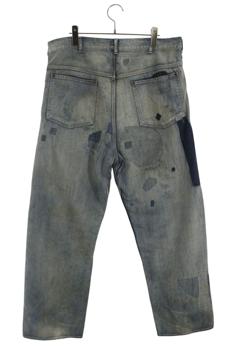 SAINT MICHAEL 25AW Painted Denim Pants Blue Size 32