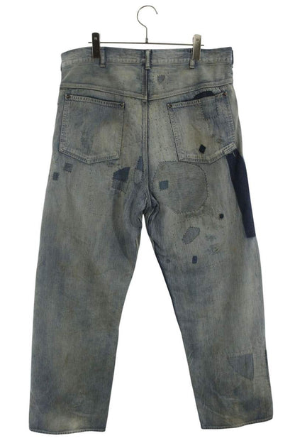 SAINT MICHAEL 25AW Painted Denim Pants Blue Size 32