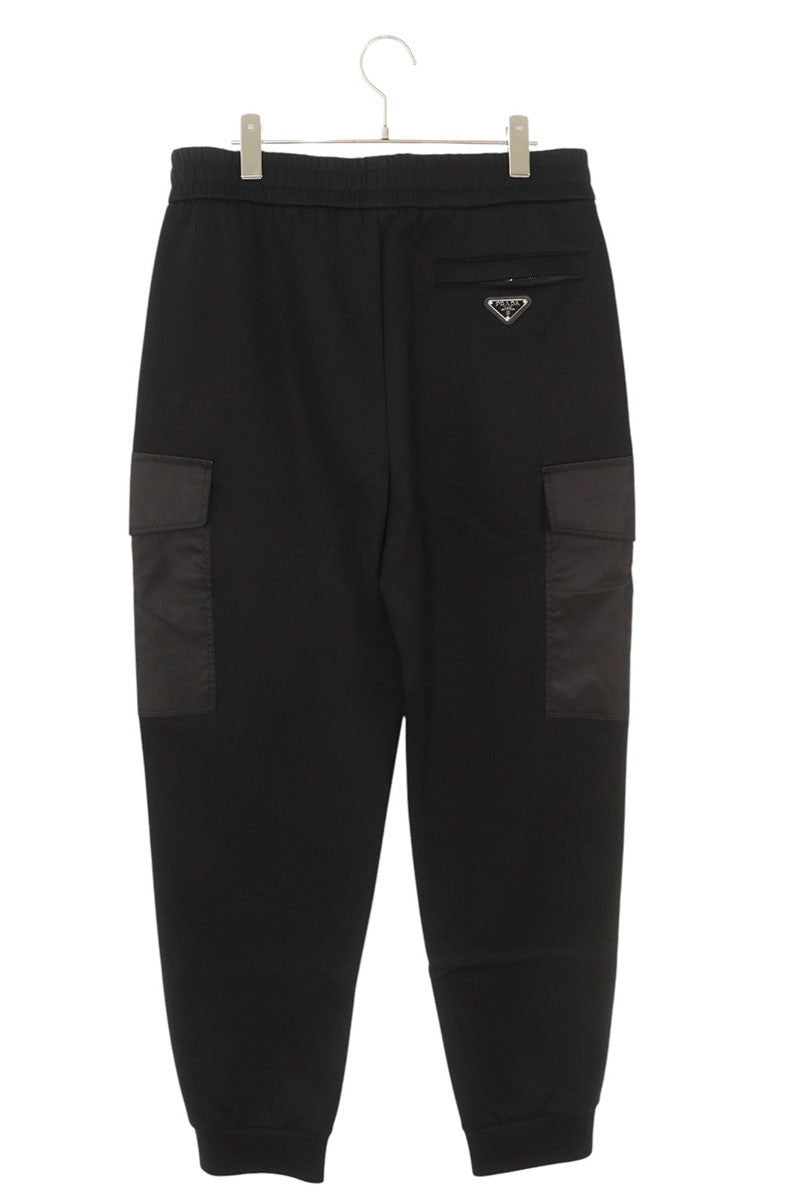 Prada Re-Nylon Cotton Fleece Long Pants Black Size US 32