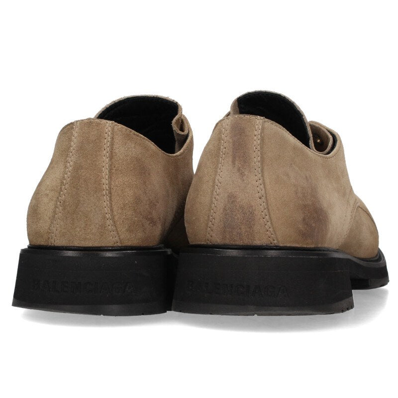 BALENCIAGA Track Derby Suede Shoes Beige Size 8.5
