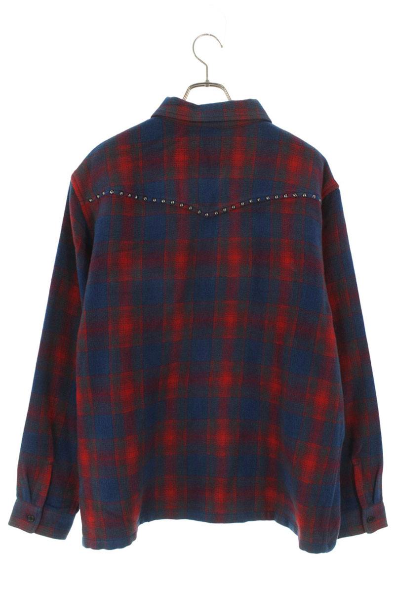 Supreme Studded Shadow Plaid Zip Up Shirt Size XL