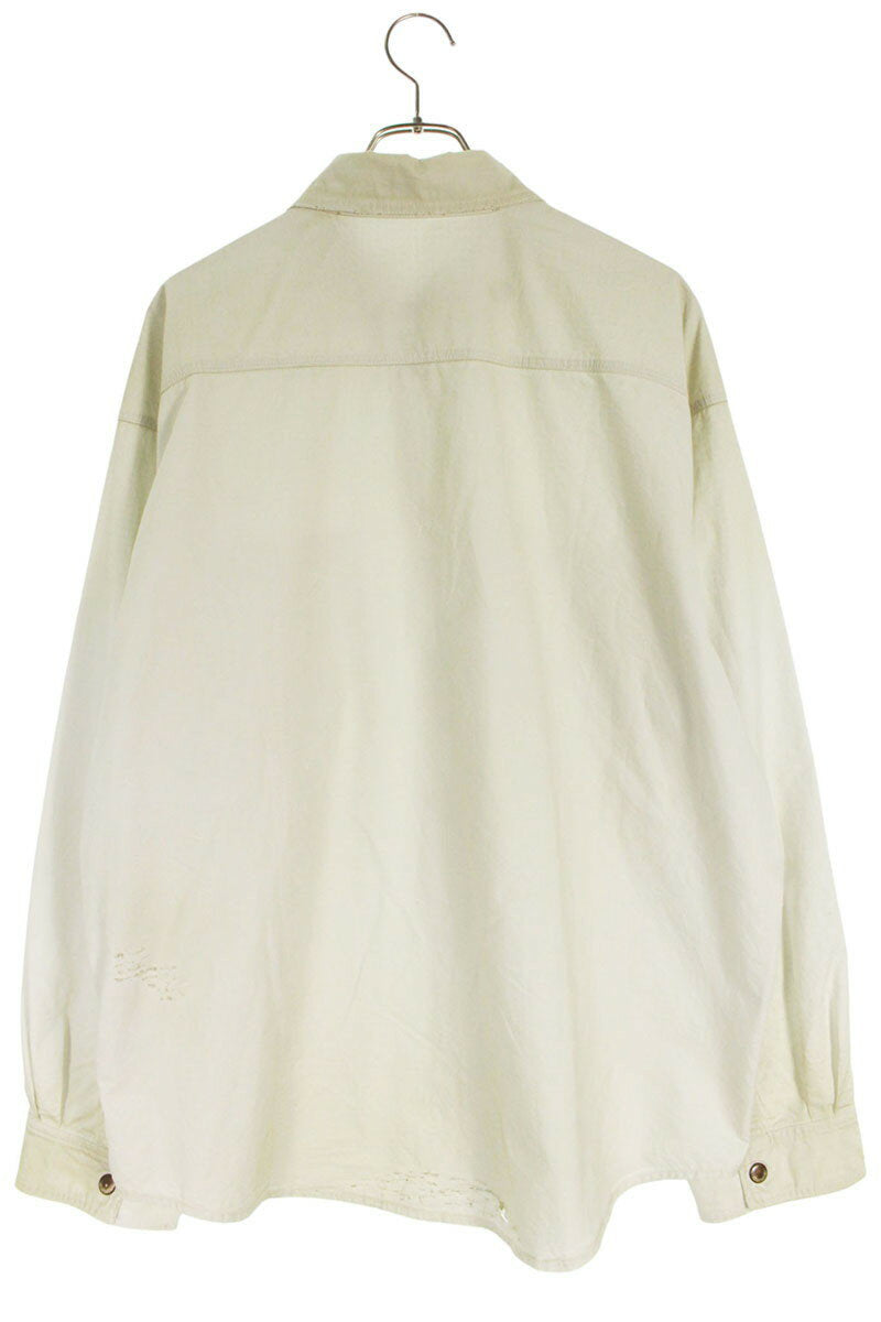 Balenciaga Logo Embroidered Vintage Long Sleeve Shirt White Size S