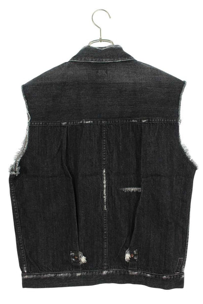 SEQUEL 24SS Distressed Denim Vest Black Size M